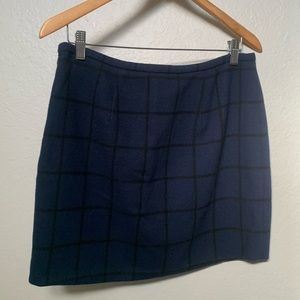 Madewell navy grid skirt